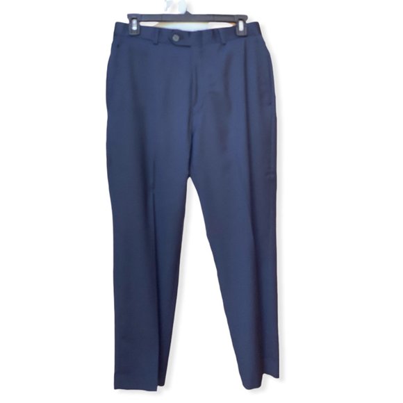 TOPMAN Skinny Fit Textured Navy Dress Pants S32 - Picture 4 of 16